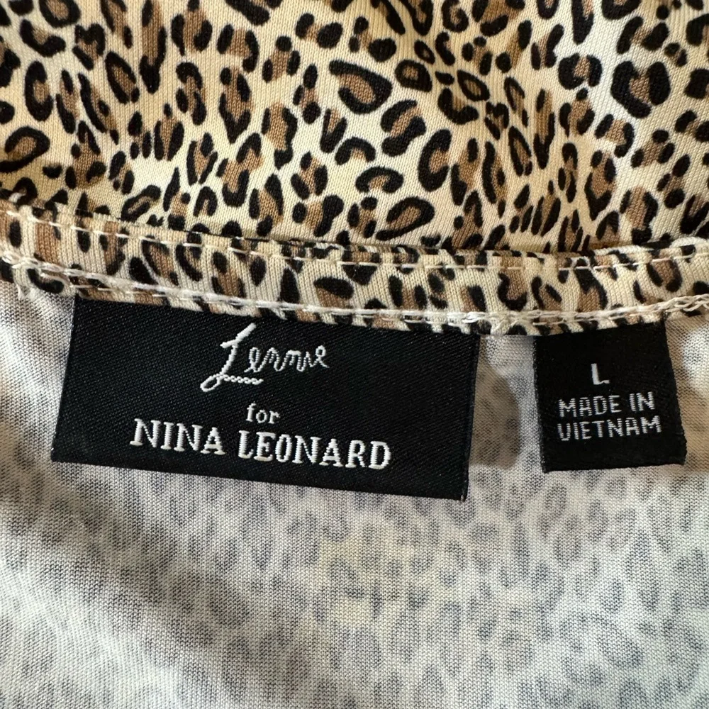 NINA LEONARD Leopard Print Beaded Medallion‎ Maxi Dress - Boho Chic